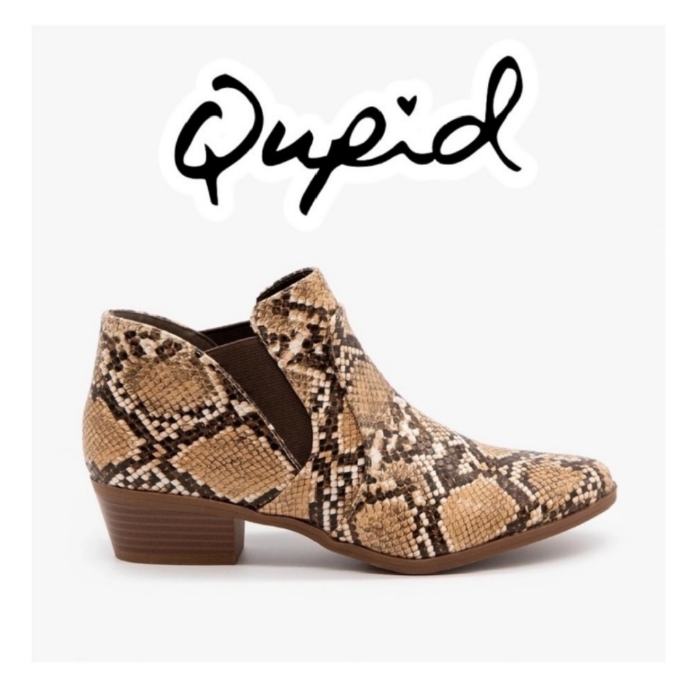 Qupid Salena-11x Snakeprint Bootie Sz.9